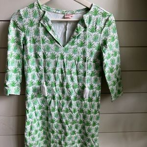 Persifor 3/4 Sleeve Palm Print Dress XS